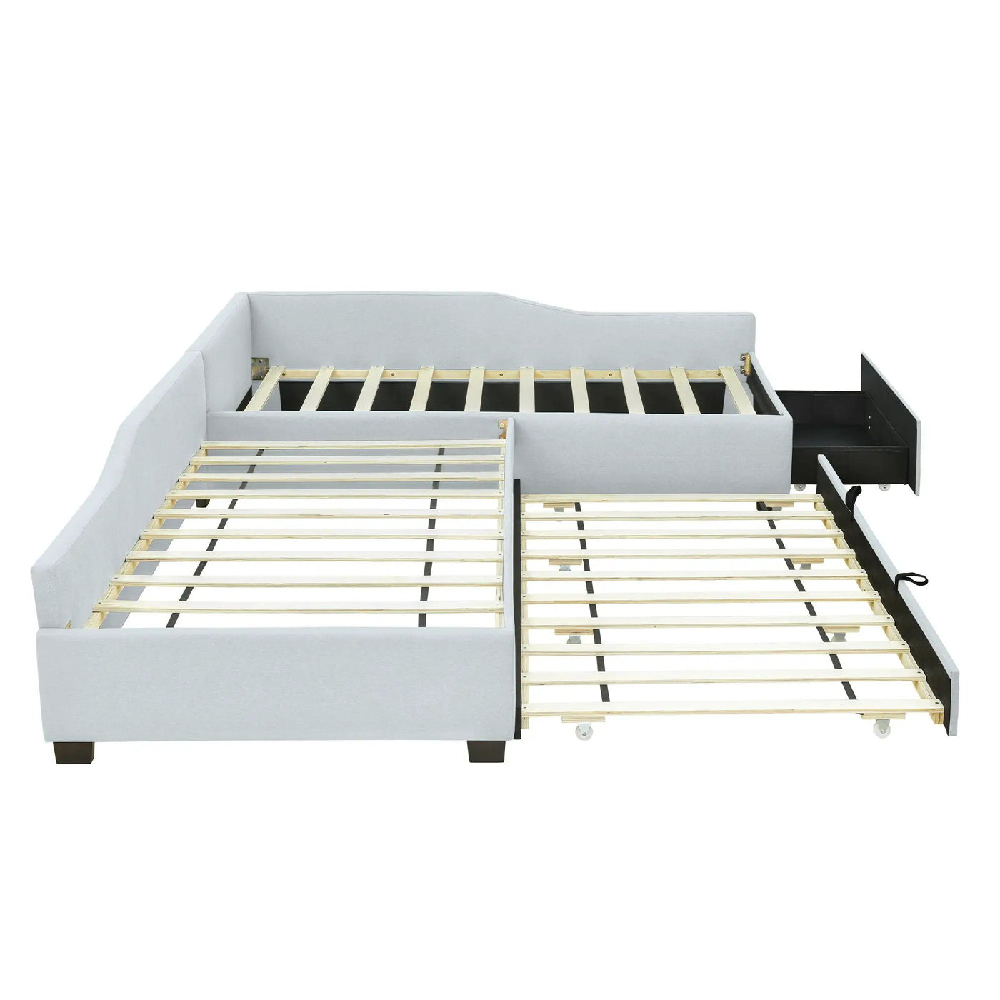 Upholstered Double Daybed With Trundle And Drawer by HouseOfZazla