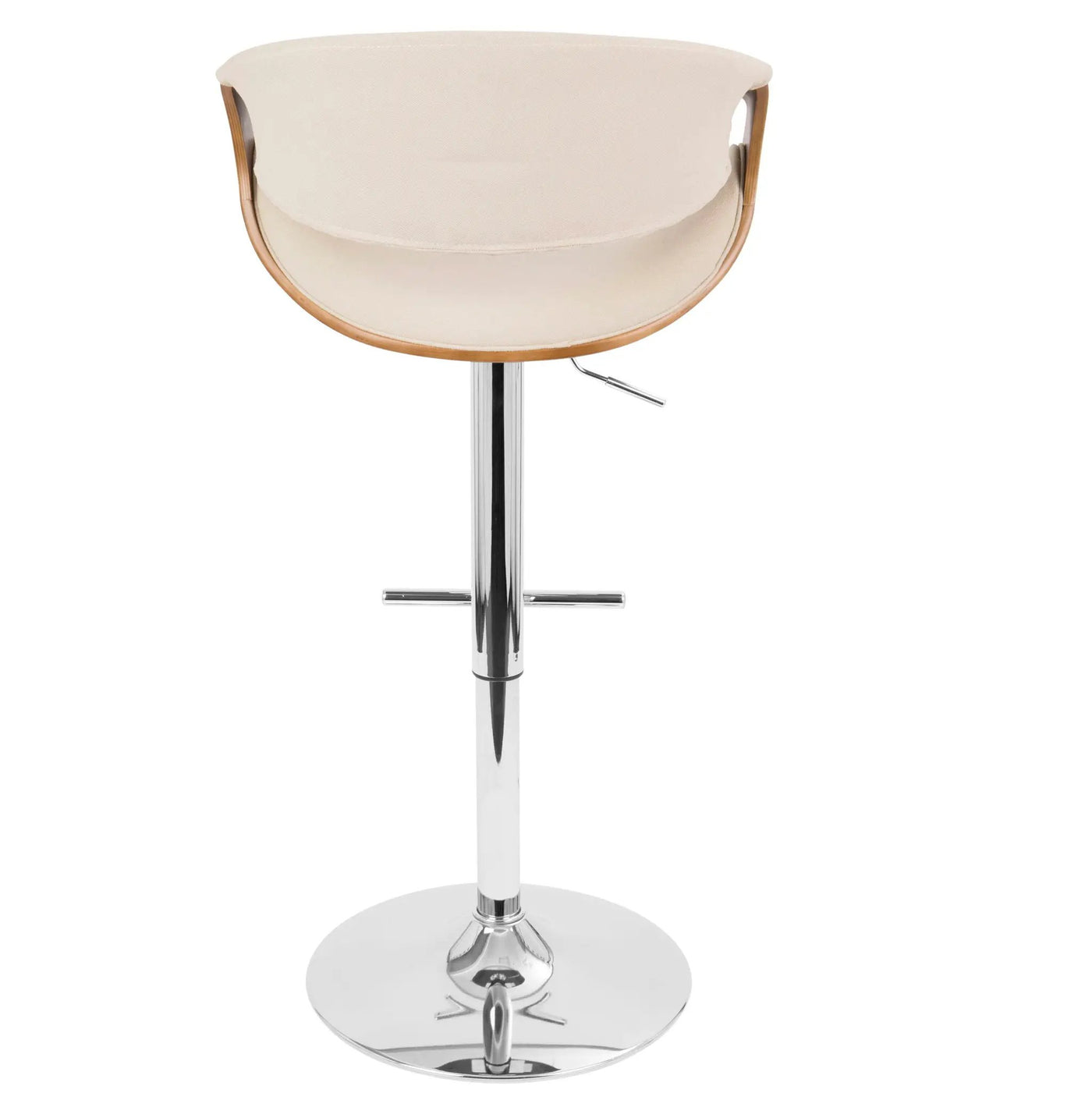 Curvo - Mid Century Modern Adjustable Barstool With Swivel With Straight T Footrest by HouseOfZazla