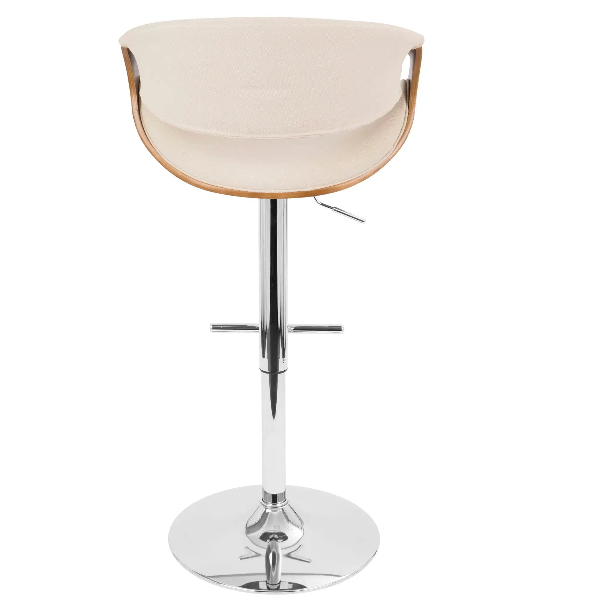 Curvo - Mid Century Modern Adjustable Barstool With Swivel With Straight T Footrest by Unique Piece Furniture