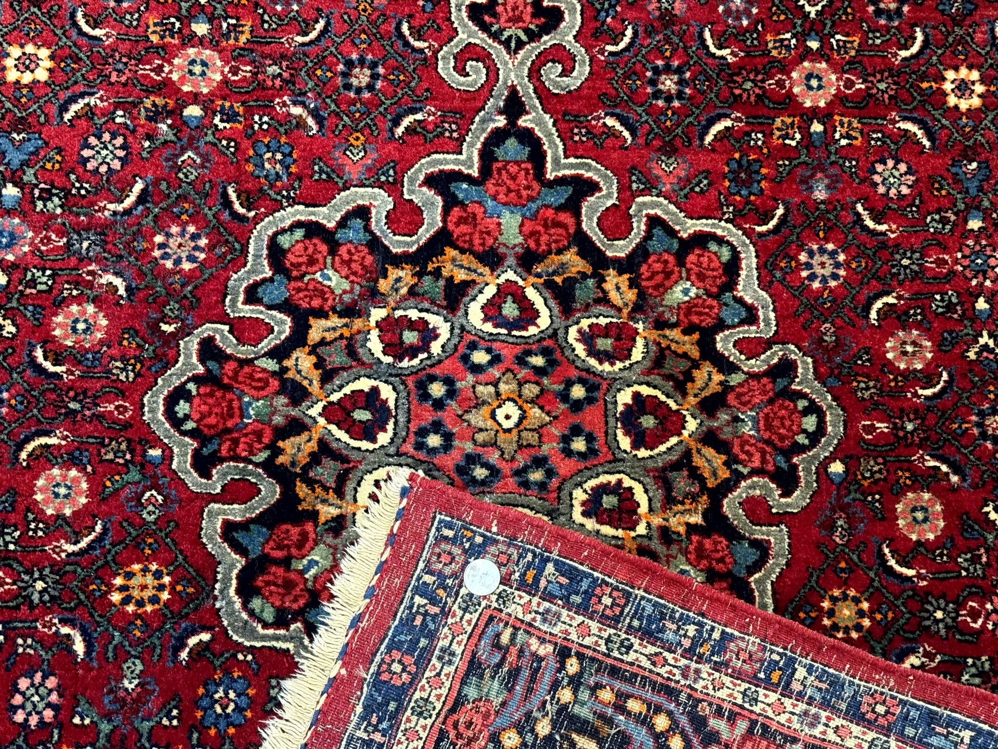 Antique Persian Rug 5x7, Red, Fine 260 KPSI, Bidjar Carpet by Jewel Rugs