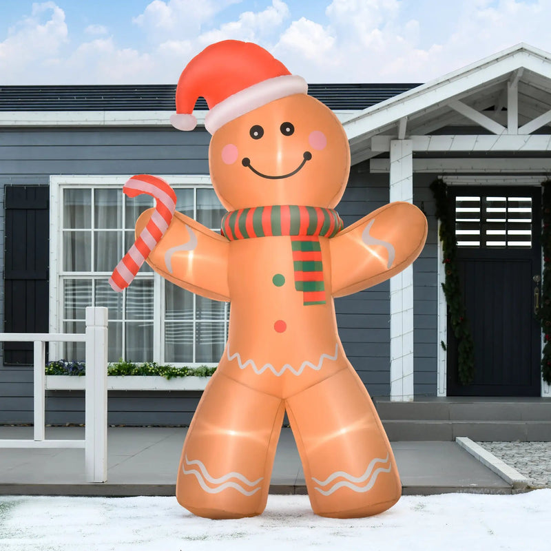 HOMCOM 8ft Christmas Inflatable Gingerbread Man Decoration by HouseOfZazla