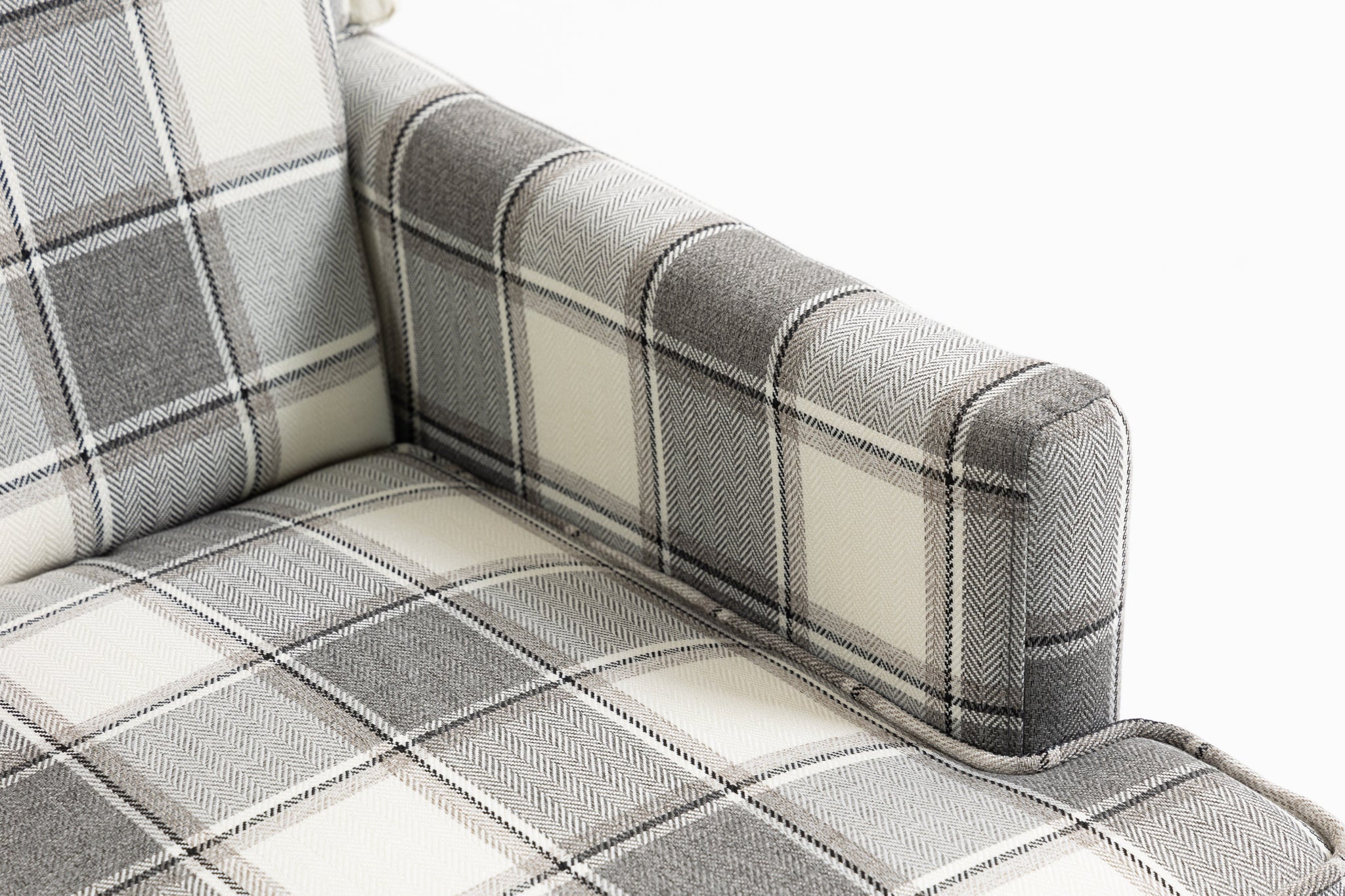 Upholstered Accent Chair, Vintage Armchair with Solid Wood Legs by HouseOfZazla
