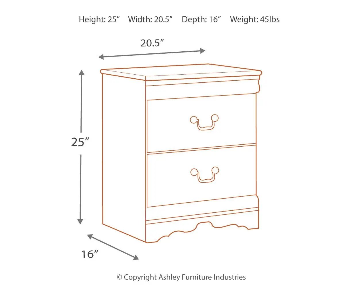 Anarasia - Two Drawer Night Stand - White by Unique Piece Furniture