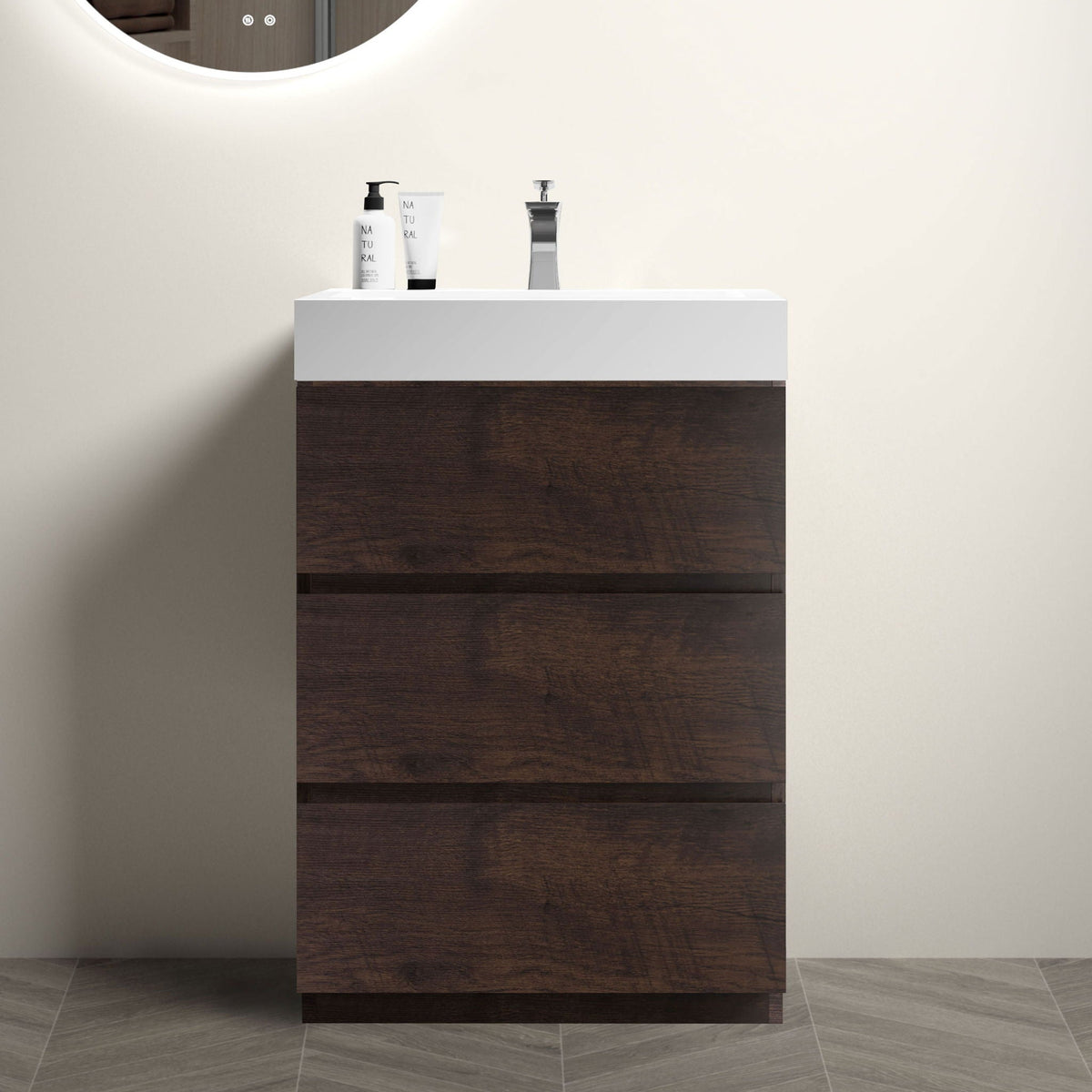 Alice Bathroom Vanity with Large Storage and One-Piece Sink Basin – Black or White, photo 24 of 24