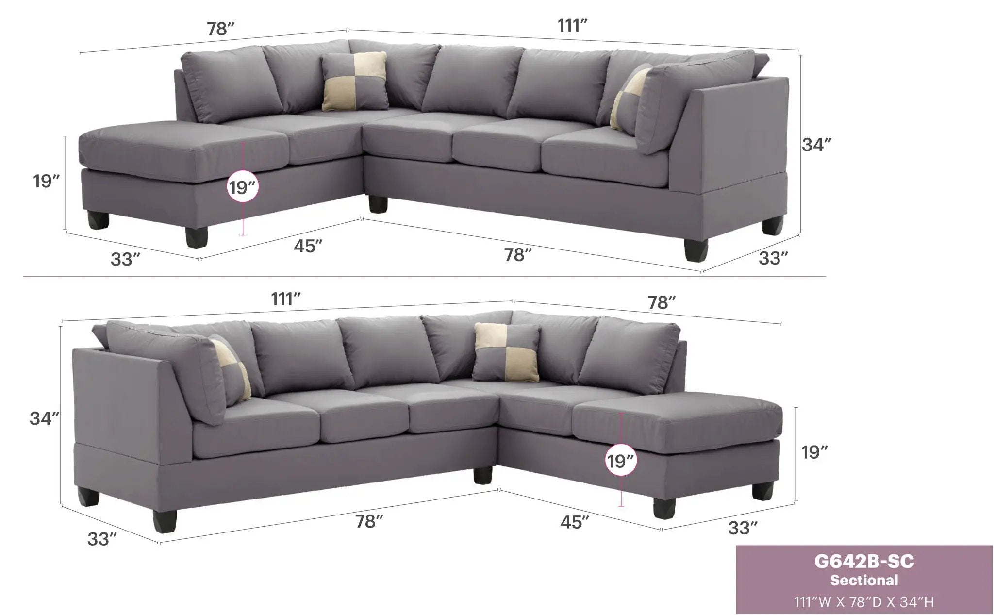 Malone - Comfort Sectional by Unique Piece Furniture