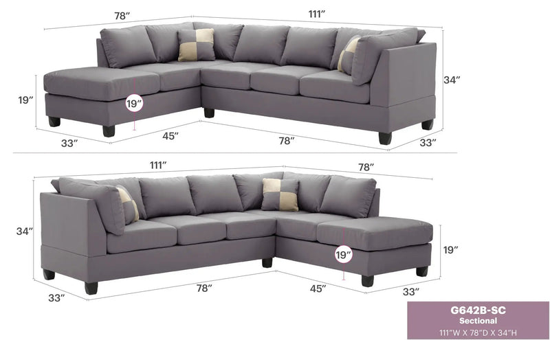 Malone - Comfort Sectional by Unique Piece Furniture