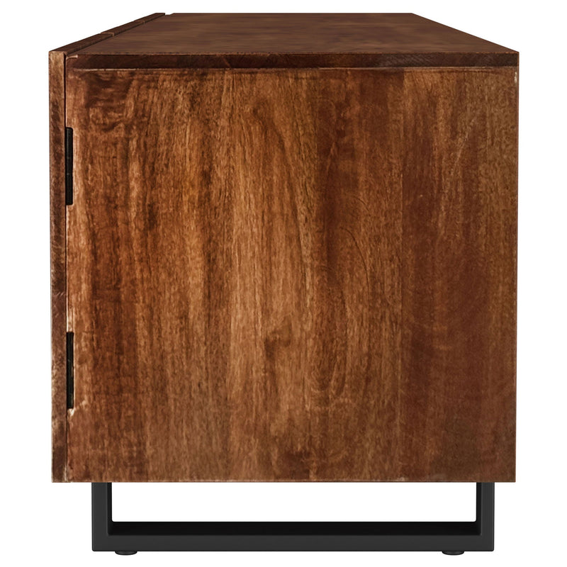 Harper - TV Stand Media Console With Curved Doors - Brown