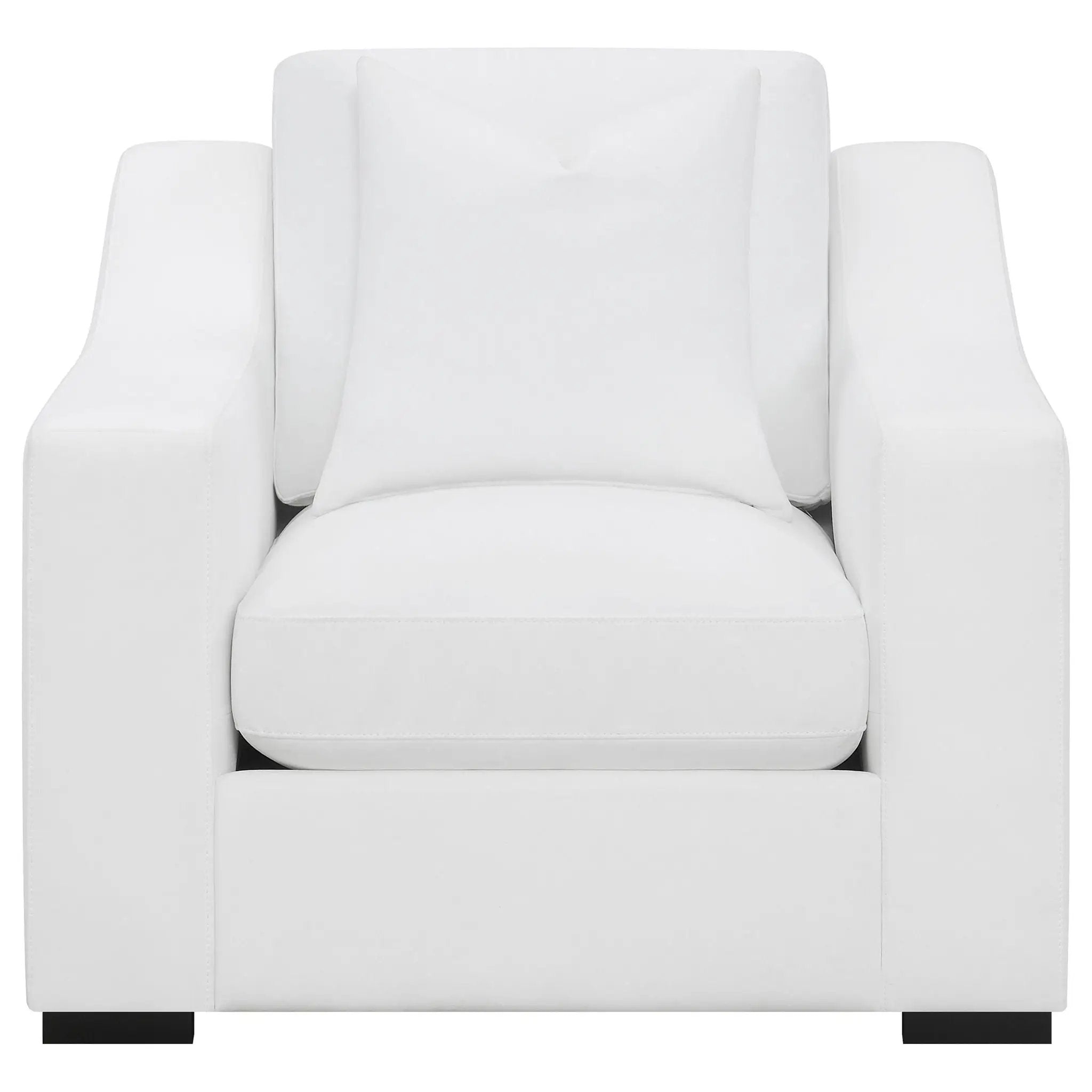 Ashlyn Upholstered Sloped Arm Accent Chair White by Unique Piece Furniture