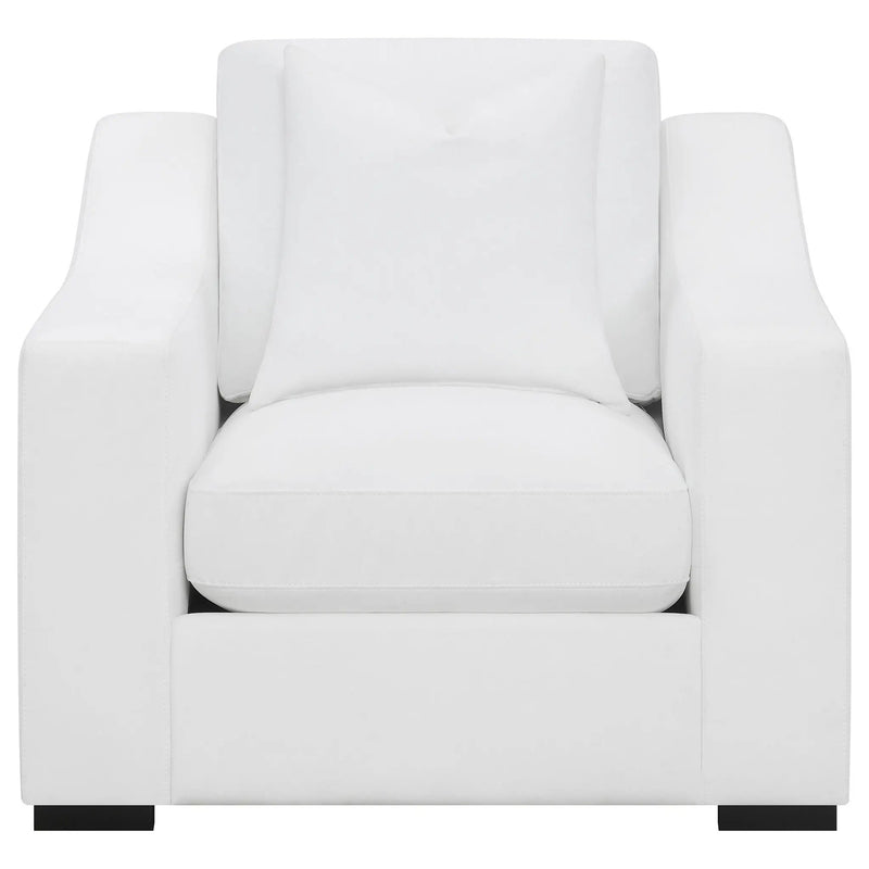 Ashlyn Upholstered Sloped Arm Accent Chair White by Unique Piece Furniture