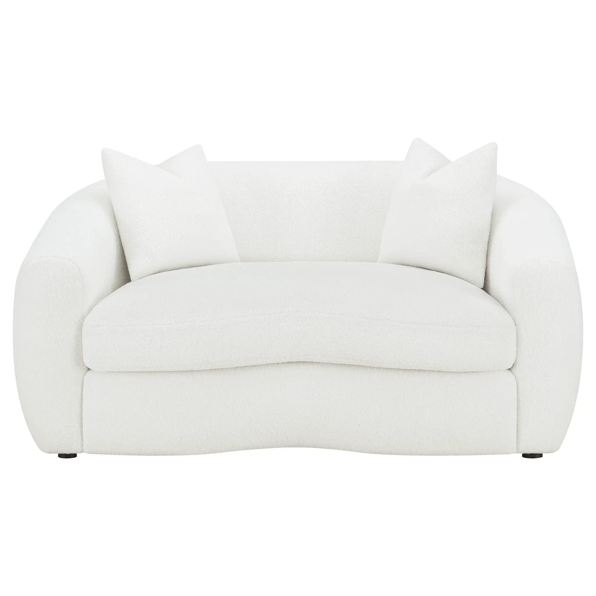 Isabella 3-piece Faux Sheepskin Upholstered Sofa Set Natural by Unique Piece Furniture