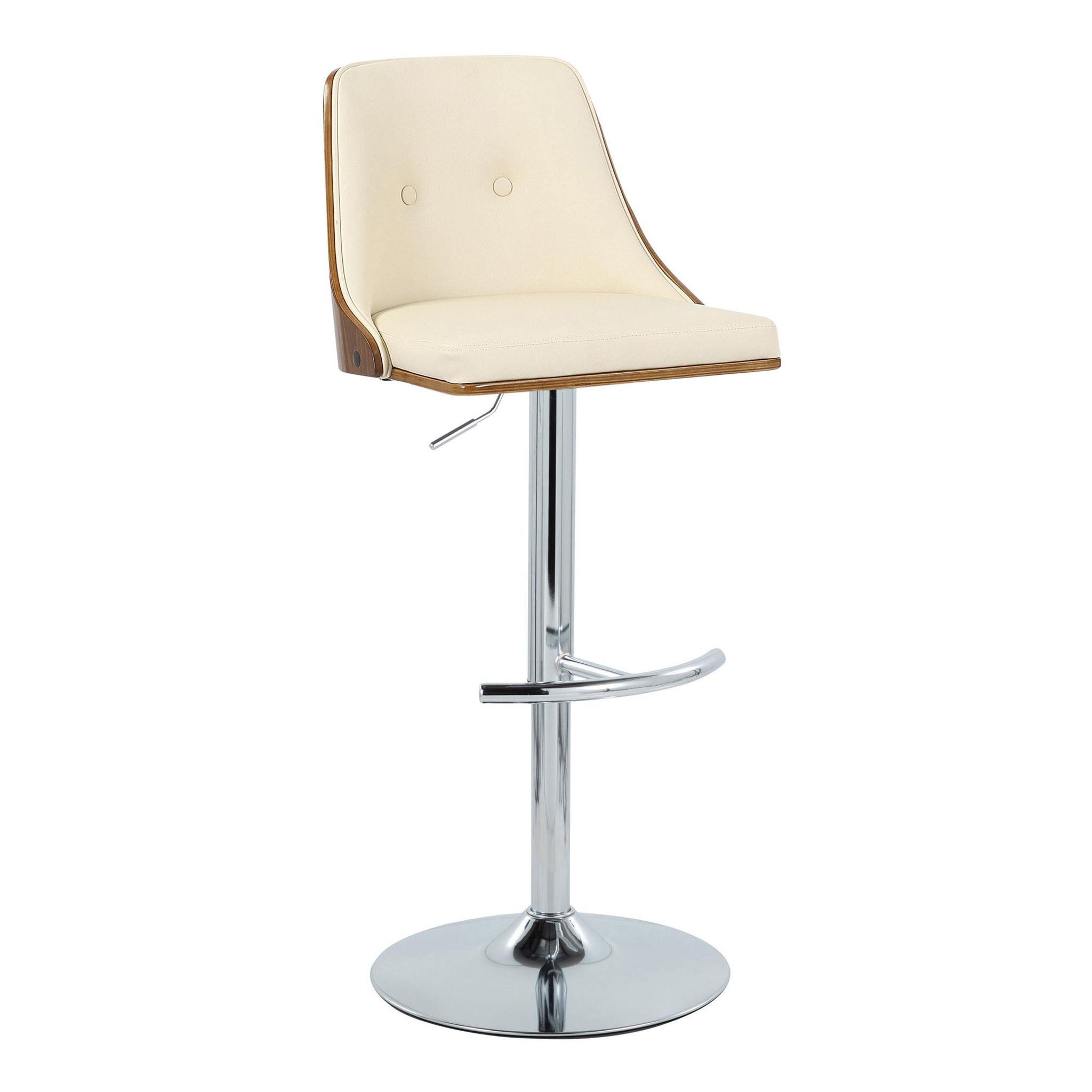 Gianna - Mid Century Modern Adjustable Barstool With Swivel With Rounded T Footrest (Set of 2) by Unique Piece Furniture