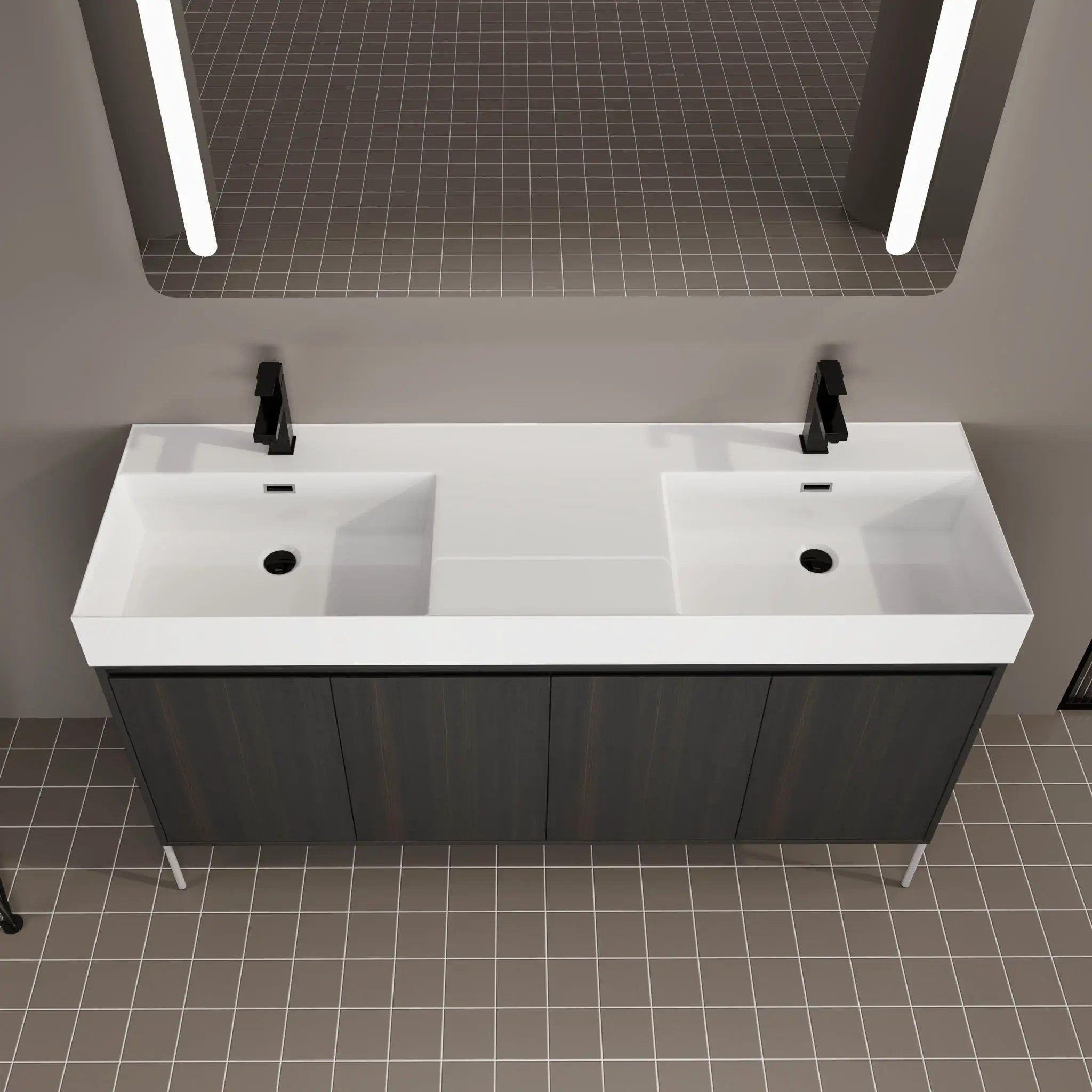 Freestanding Bathroom Vanity With Resin Sink And Storage Cabinet by HouseOfZazla
