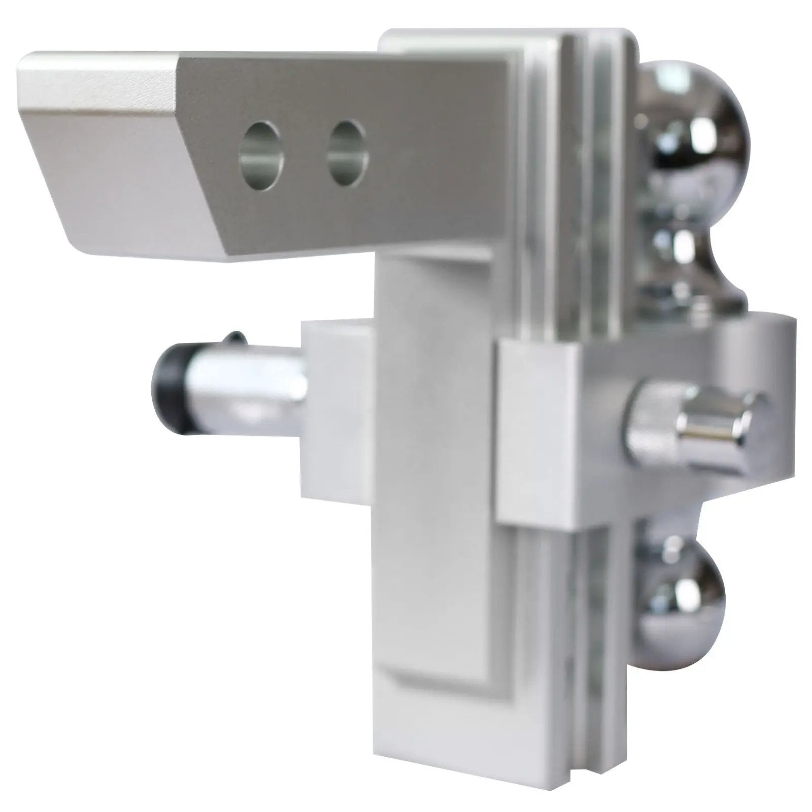 Alu - Adjustable Trailer Drop Hitch With 2" Receiver, 6" Adjustment - Silver by HouseOfZazla