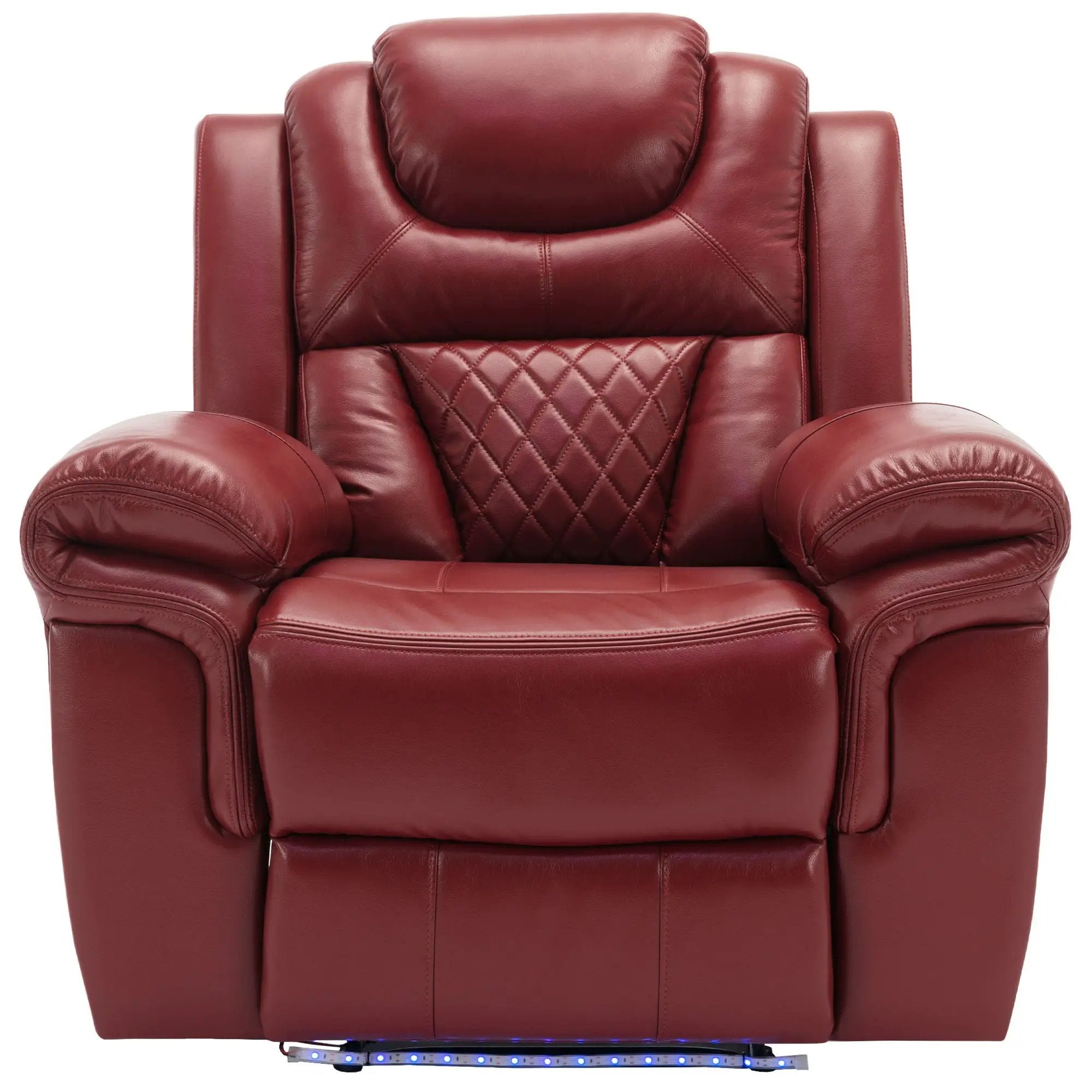3 Pieces Recliner Sofa Sets Home Theater Seating Manual Recliner Chair With Center Console And LED Light Strip For Living Room by HouseOfZazla