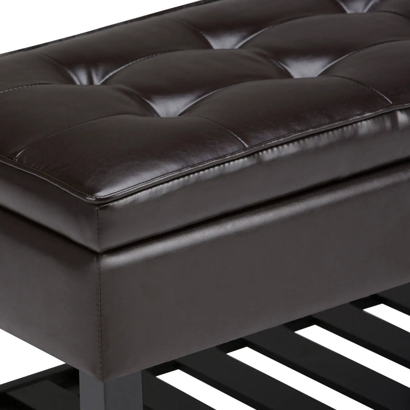 Cosmopolitan - Storage Ottoman Bench With Open Bottom - Tanners Brown by HouseOfZazla