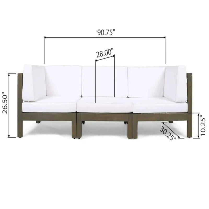 Oana 3 Piece Sofa Set With Water Resistant Cushions by HouseOfZazla