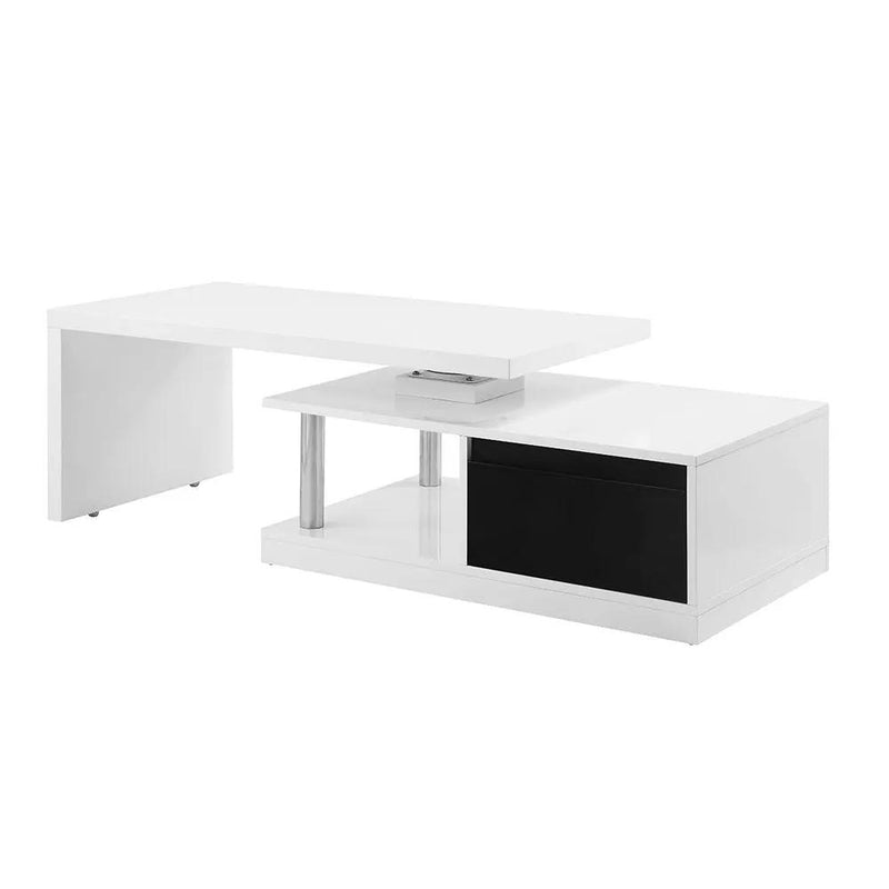 Buck II - Coffee Table With Swivel Top - White & Black High Gloss by Unique Piece Furniture
