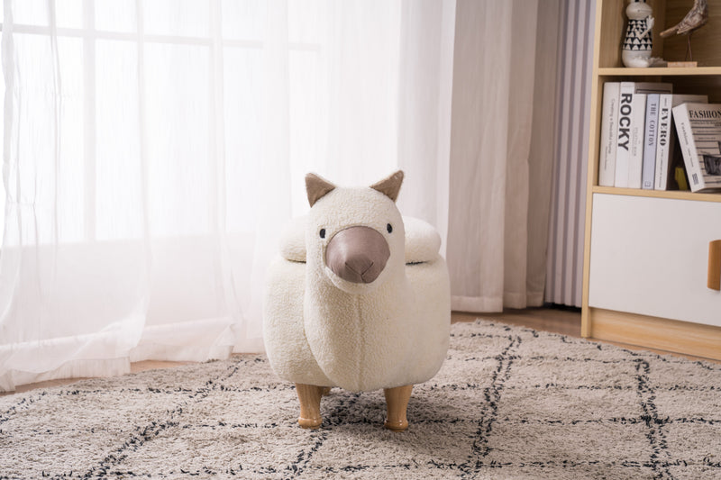 Leo the Llama Faux-Fur Storage Ottoman with Hidden Storage, photo 6 of 10