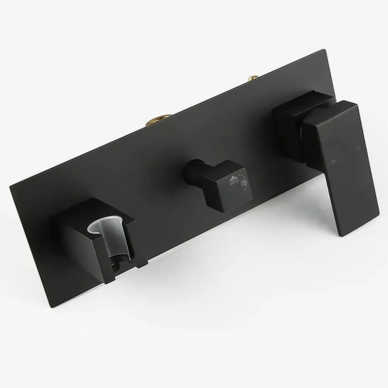 Brass Shower System With 10" Rainfall Shower Head And Handheld Sprayer - Matte Black by HouseOfZazla
