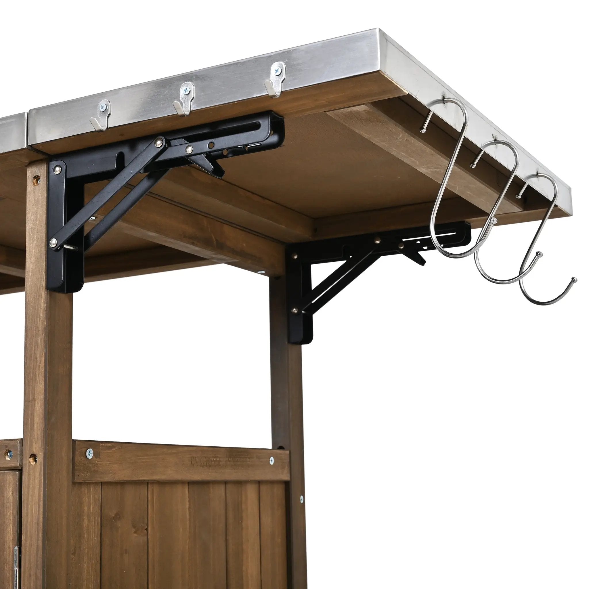 54.33' Farmhouse Rolling Outdoor Kitchen Cart by HouseOfZazla
