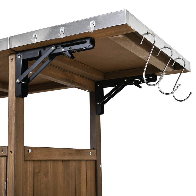 54.33' Farmhouse Rolling Outdoor Kitchen Cart by HouseOfZazla