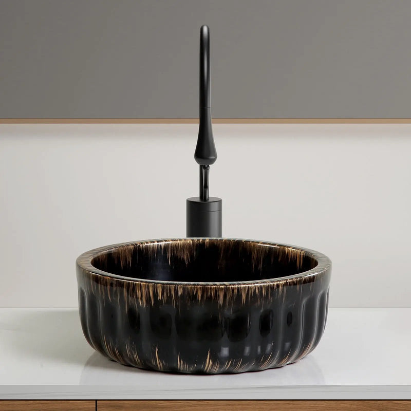 Vessel Sink, Above Counter Small Bowl - Black by HouseOfZazla