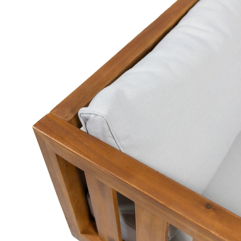 Claremont 3 Seater Daybed Teak Acacia Wood Water Resistant Cushions by HouseOfZazla