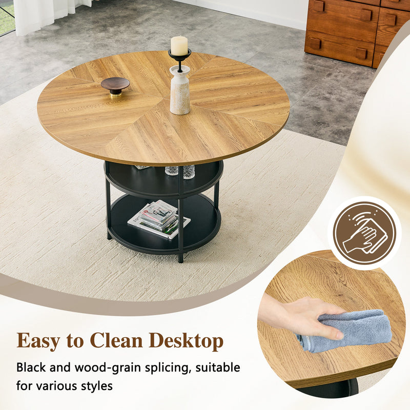 47.3-Inch Diameter Modern Splicing Circular Dining Table by HouseOfZazla