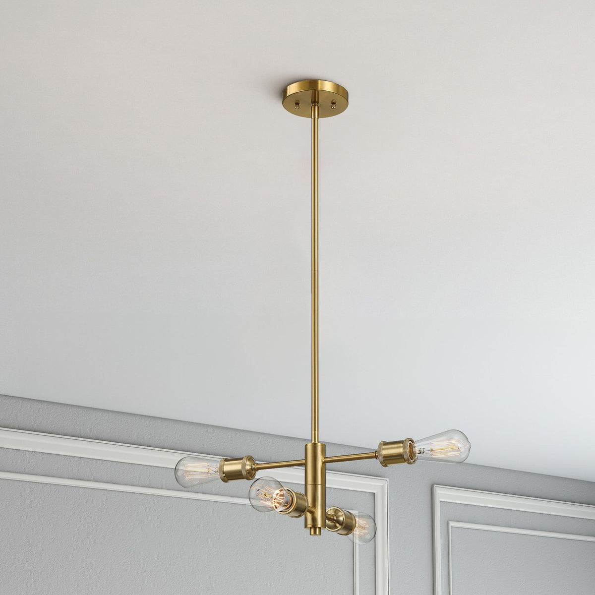 Trellis - 4 Lights Modern Gold Chandelier, photo 9 of 9