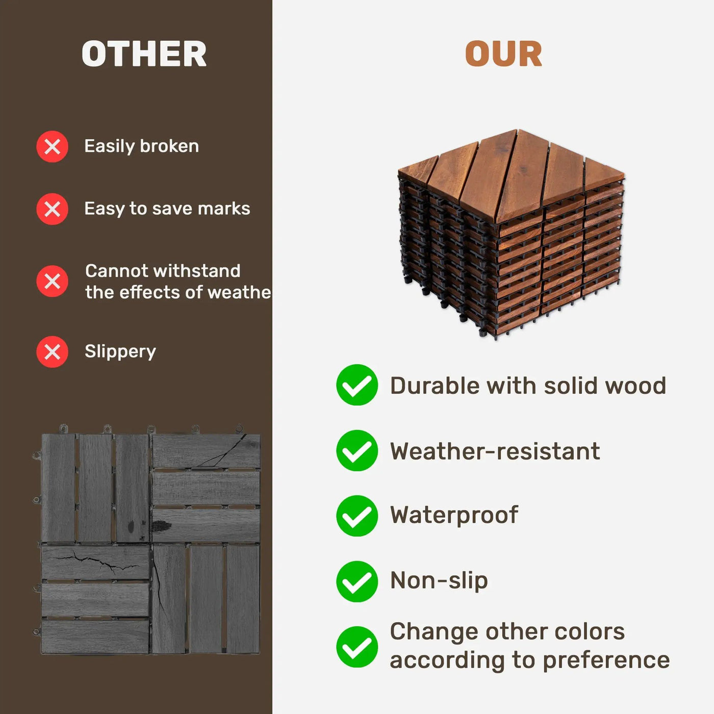 Interlocking Deck Tiles, Diagonal Pattern Outdoor Decking by HouseOfZazla