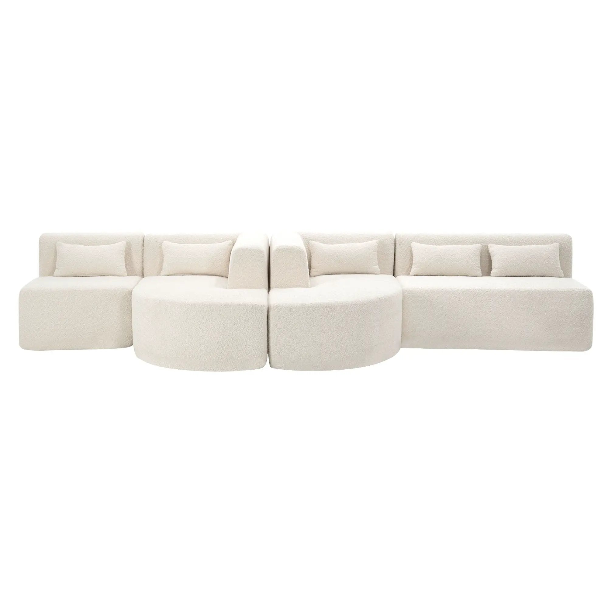 Upholstered Sofa Free Combined Sofa Couch With 2 Chaise Lounge And Five Back Pillows For Living Room by HouseOfZazla