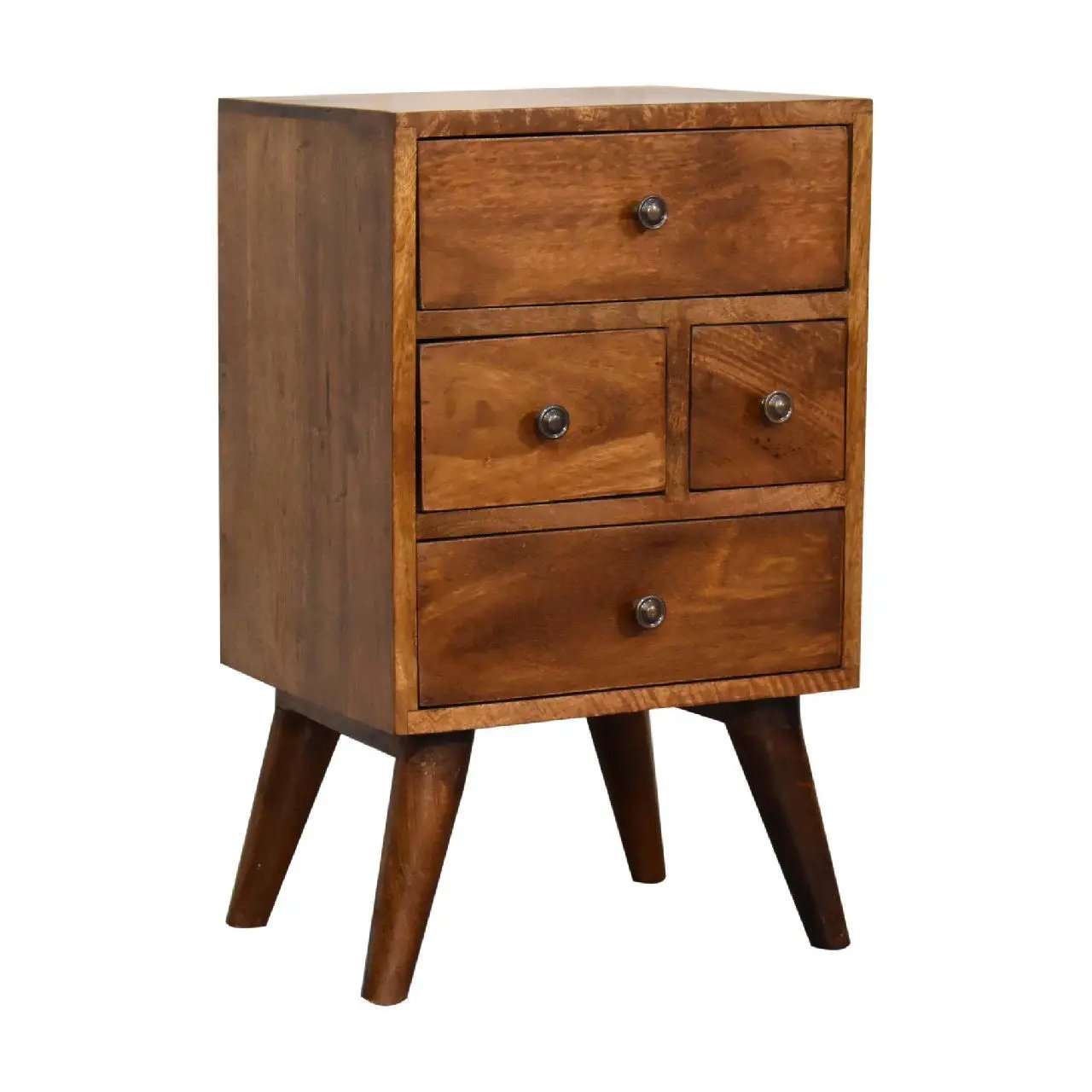 4 Drawer Multi Bedside Table - Chestnut by HouseOfZazla