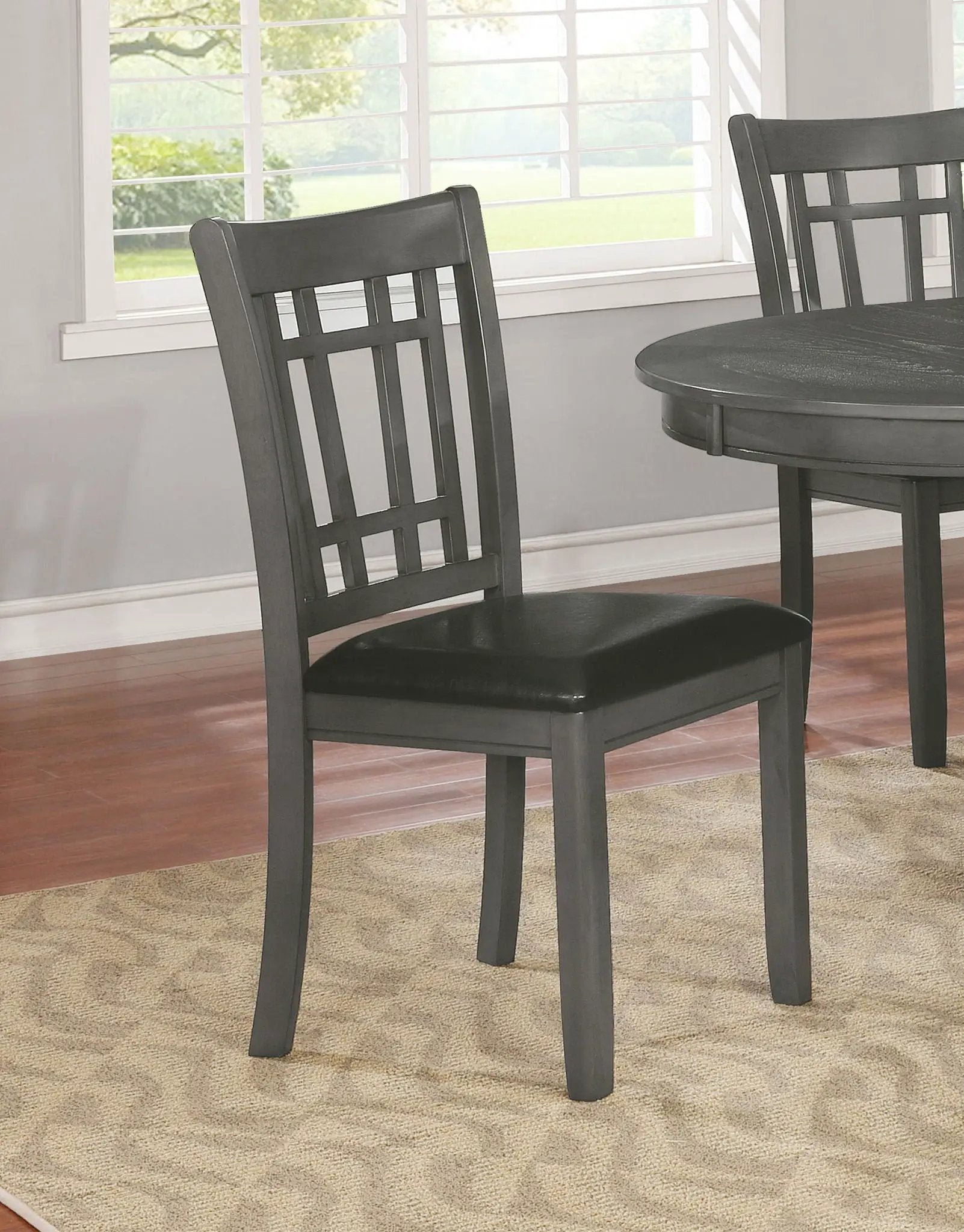 Lavon Wood Dining Side Chair Black and Medium Grey (Set of 2) by Unique Piece Furniture