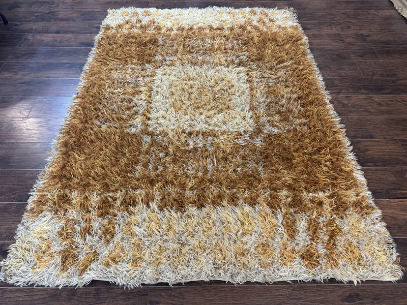 Vintage Rya Shag Rug 5.5 x 7.7 by Jewel Rugs