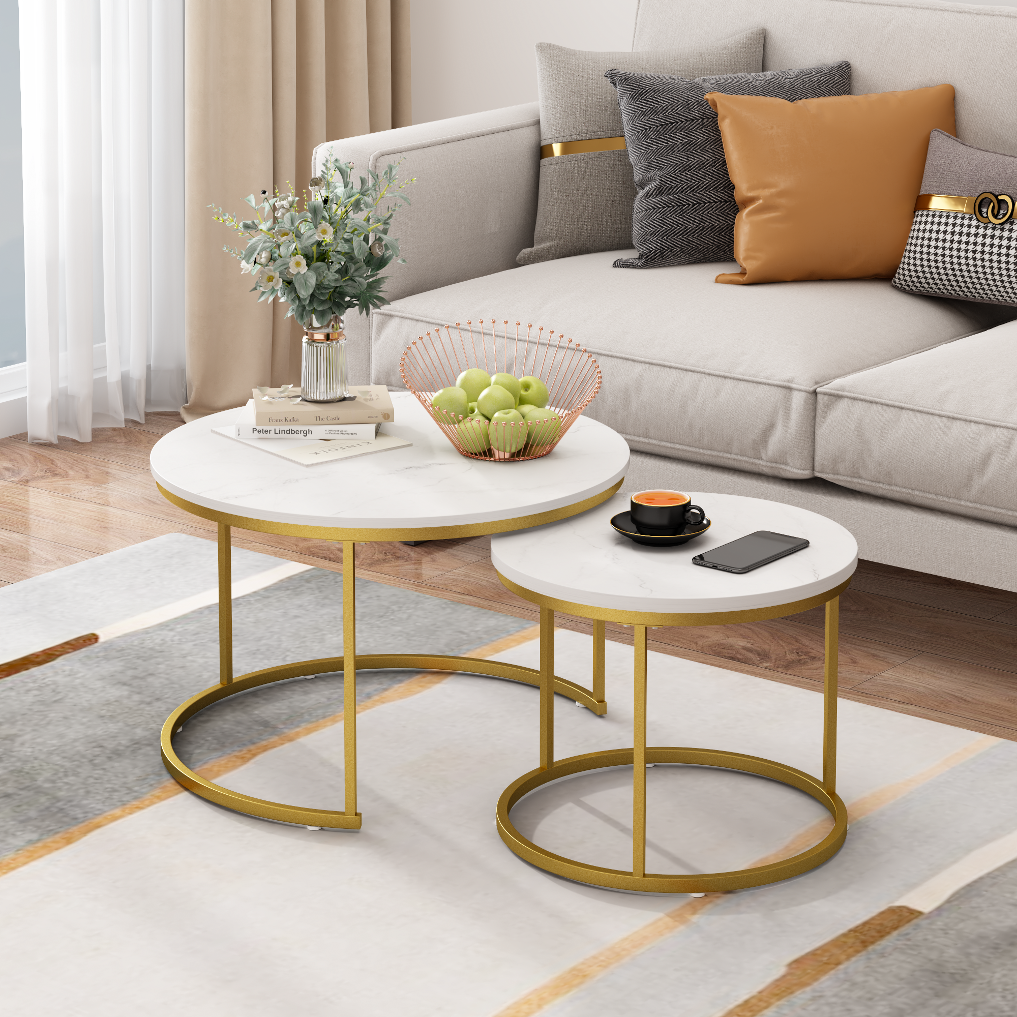 27.6in Nesting Coffee Table Set of 2 by HouseOfZazla