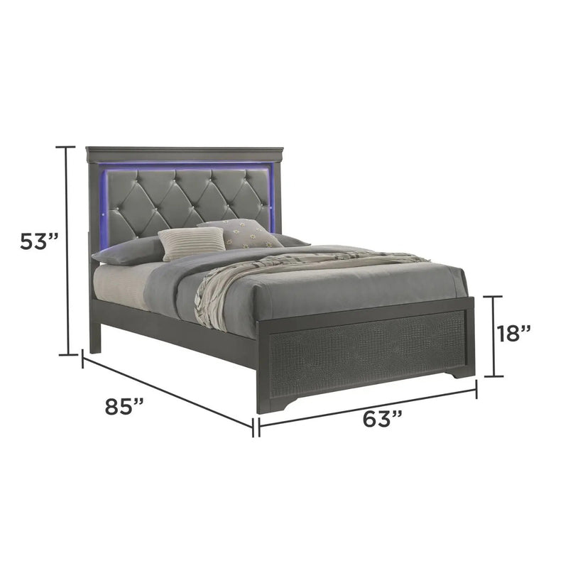 Blaze - Bed With LED Headboard by HouseOfZazla