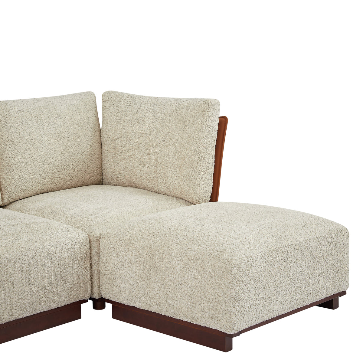 Velora 6-Piece U Shaped Boucle Modular Sectional Sofa with Deep Seating - White, photo 5 of 10