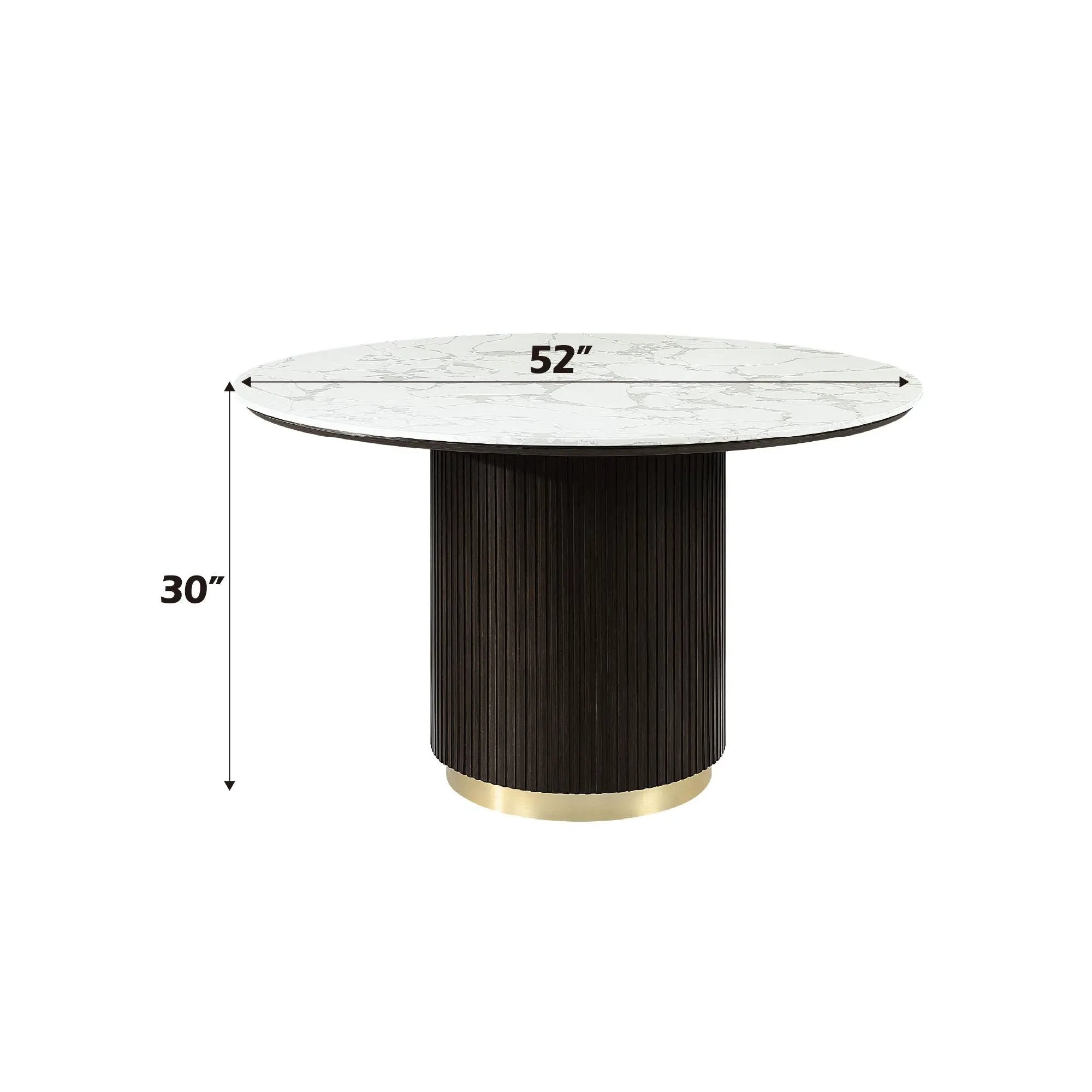 Clayten - Around Dining Table - Marble / Espresso by HouseOfZazla