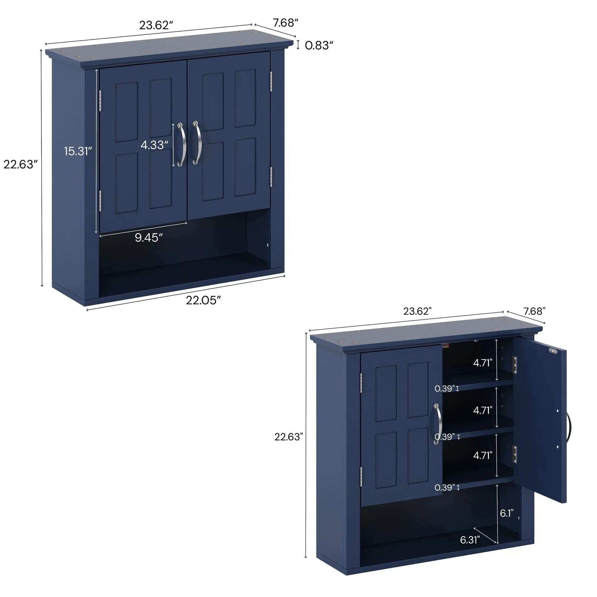 Multi Functional Wall Mounted Cabinet With Adjustable Shelves For Bathroom by HouseOfZazla