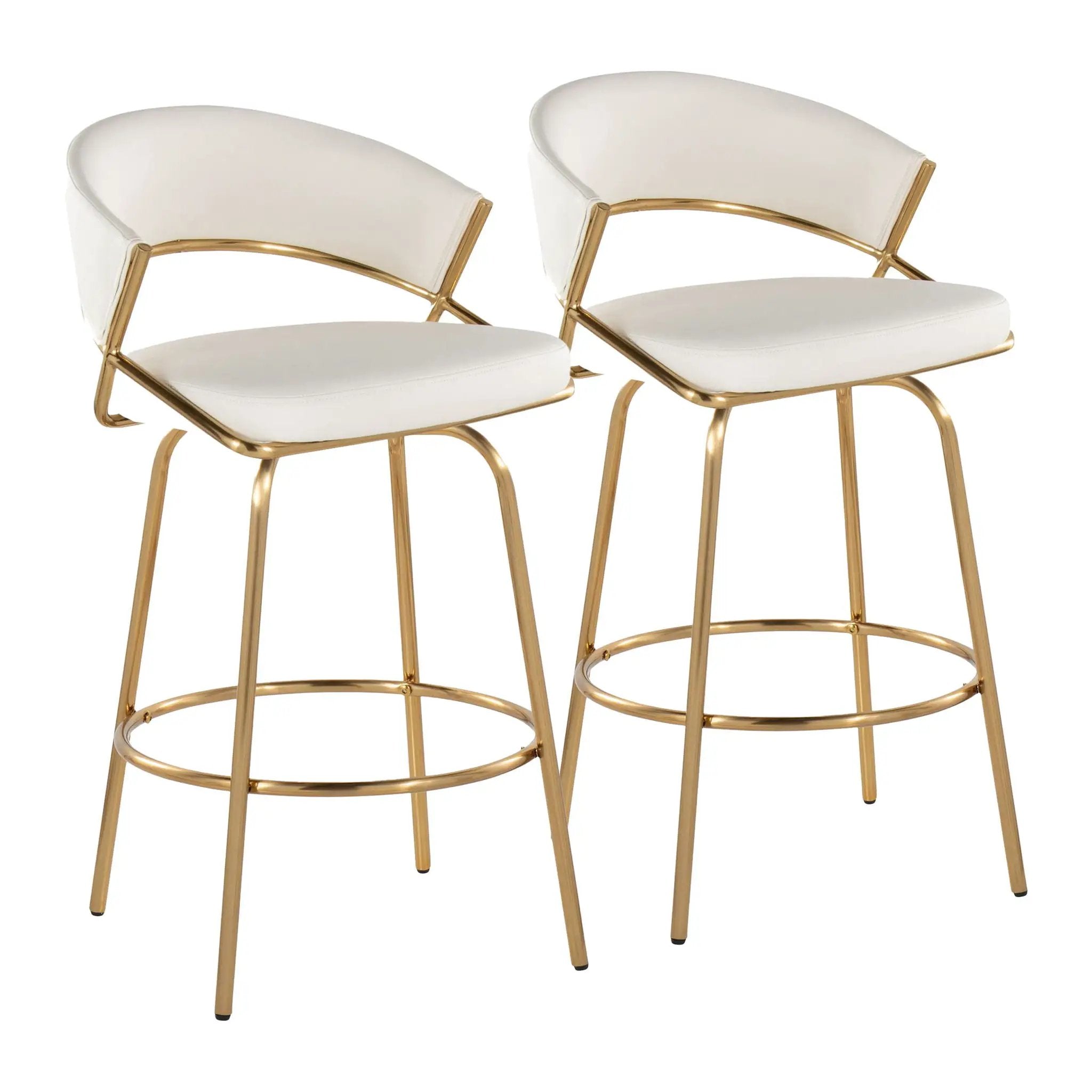 Jie - Glam Fixed Height Counter Stool (Set of 2) by Unique Piece Furniture