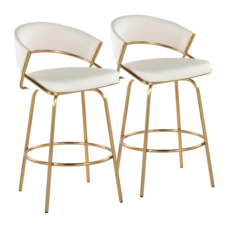Jie - Glam Fixed Height Counter Stool (Set of 2) by Unique Piece Furniture