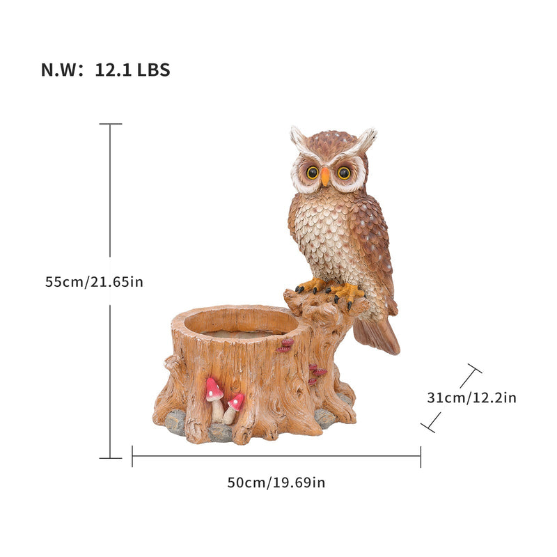 Decorative Owl Garden Planter Pot on Branch by HouseOfZazla