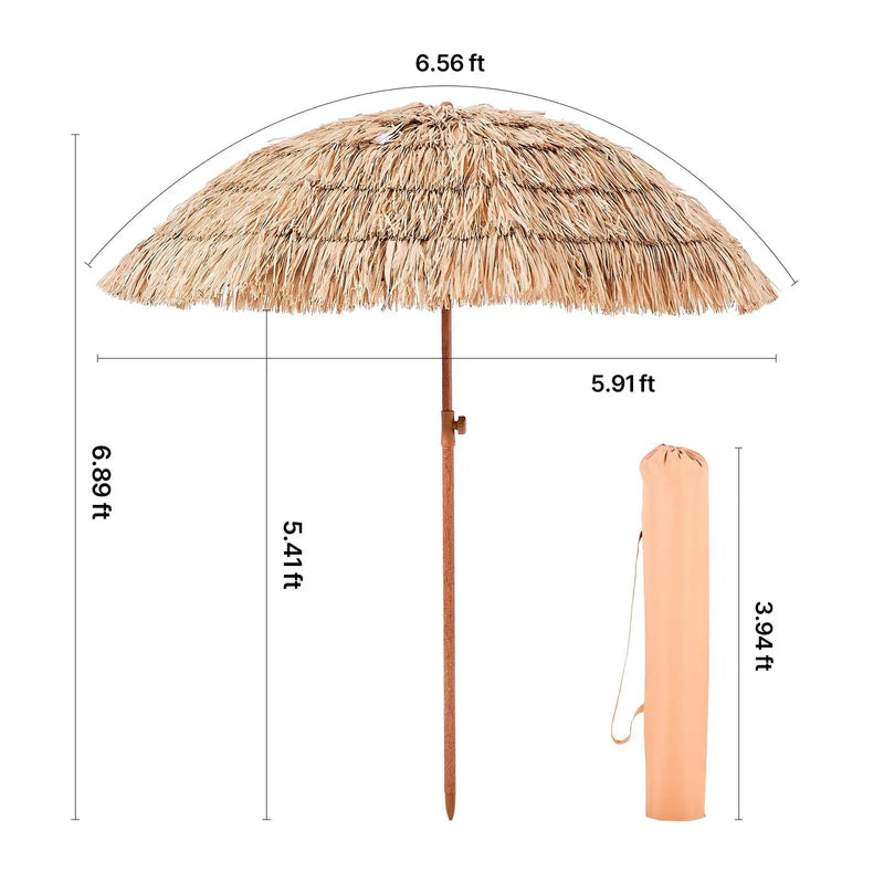 Tiki Umbrella Thatched Patio Umbrella 6 ft Poolside Beach Umbrella by HouseOfZazla