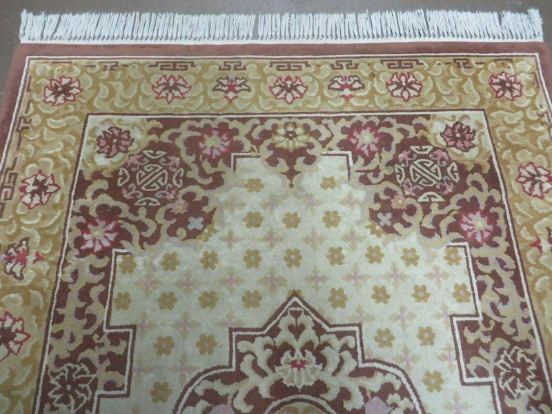 Vintage Chinese Wool Rug 4x6 by Jewel Rugs