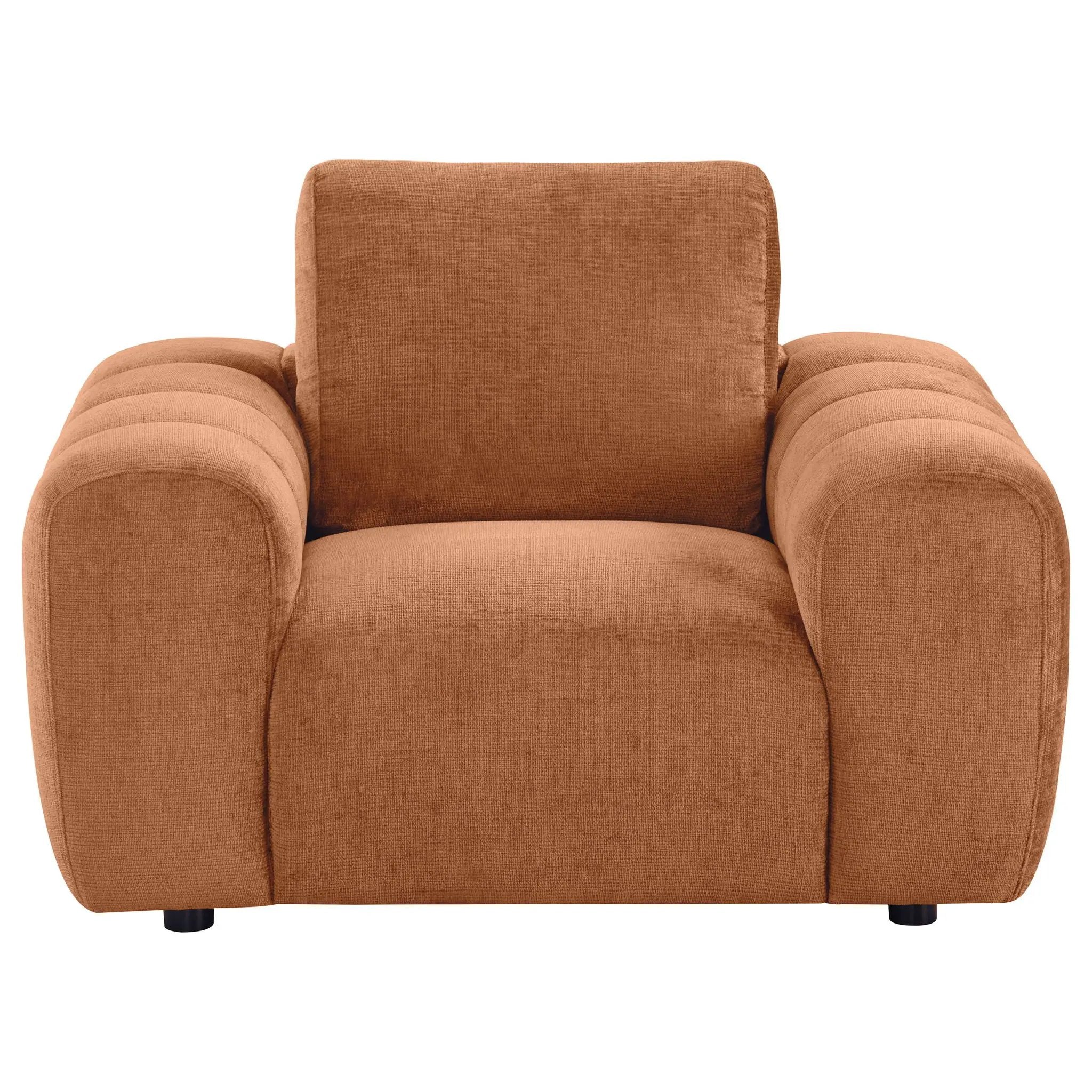 Burnett Chenille Upholstered Accent Chair Burnt Orange by Unique Piece Furniture