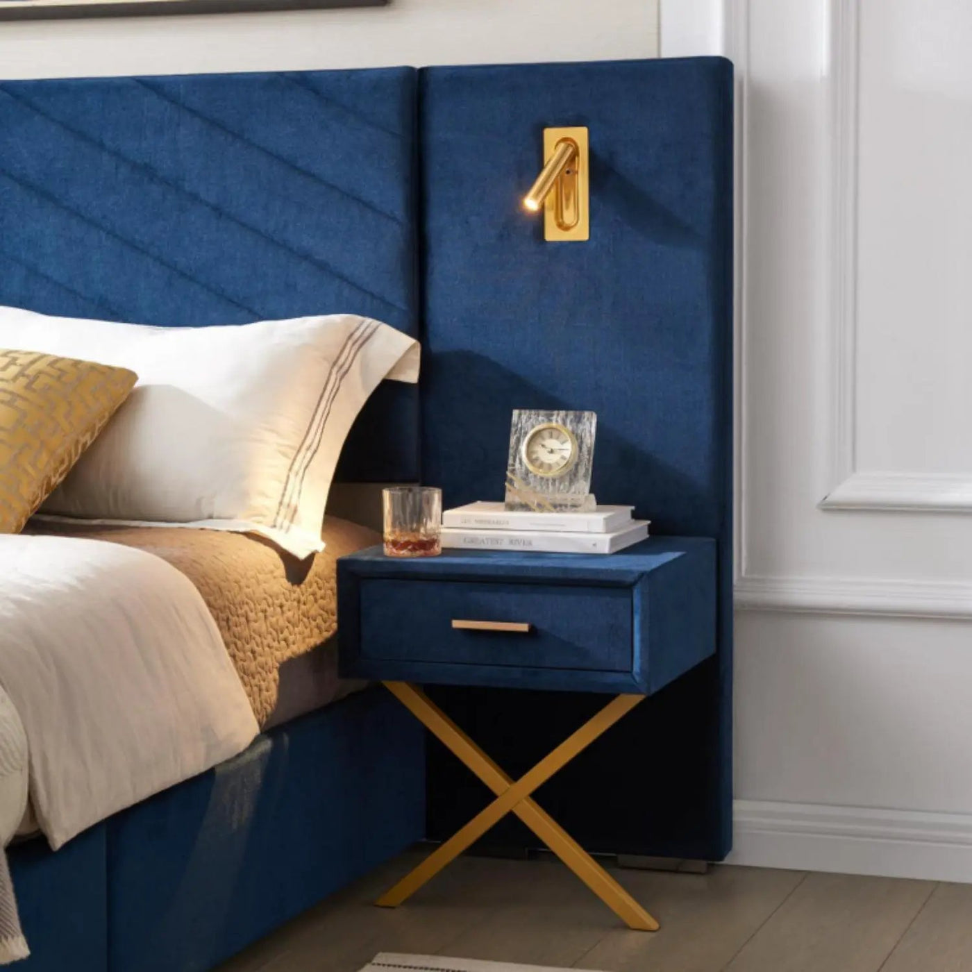 Comfortable Upholstered Bed With Vertical Channel Tufted Wingback Headboard by HouseOfZazla