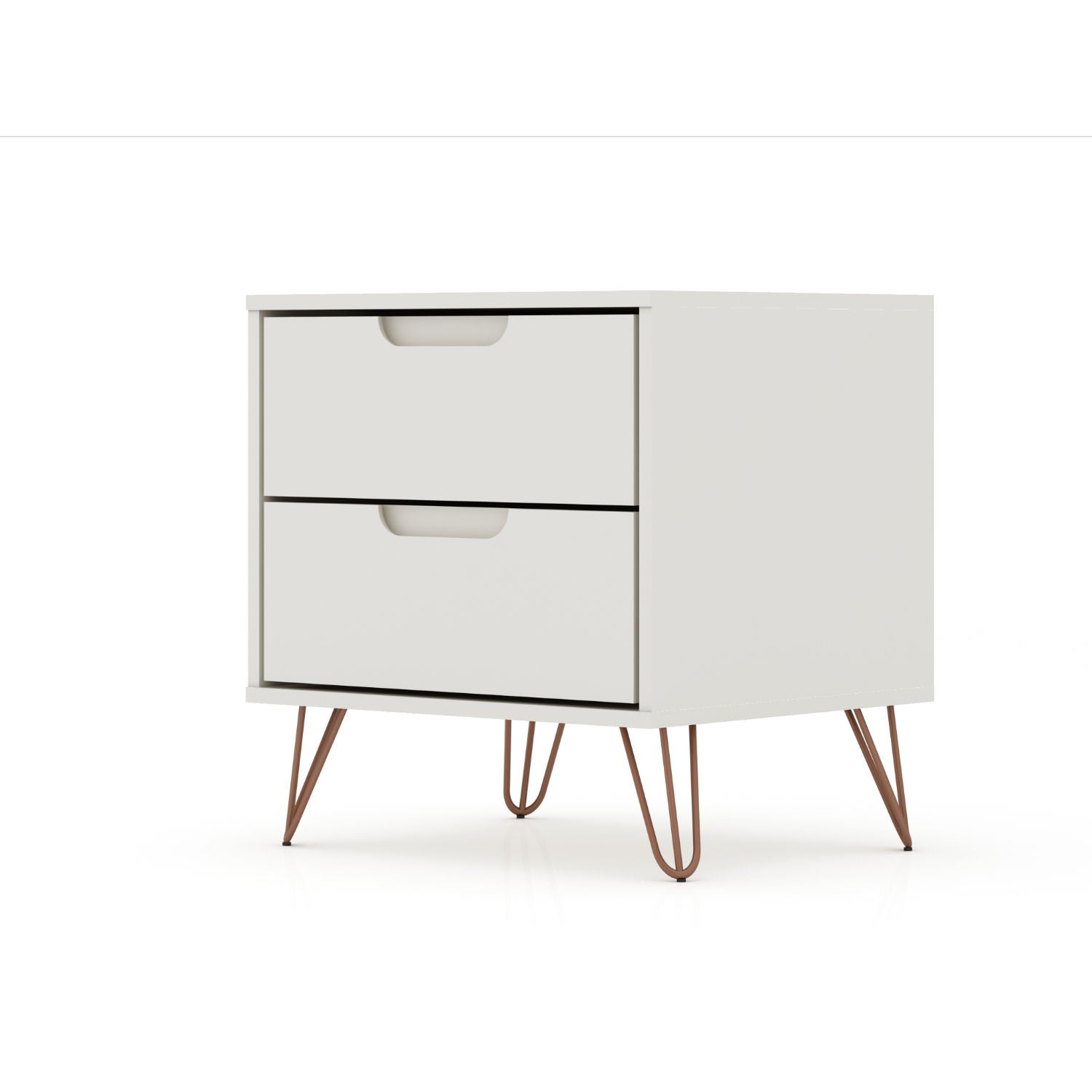 Rockefeller - Nightstand With 2 Drawers - Off White by HouseOfZazla