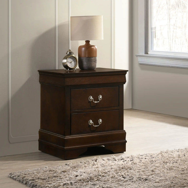 Louis Philippe 2-drawer Nightstand Cappuccino by Unique Piece Furniture