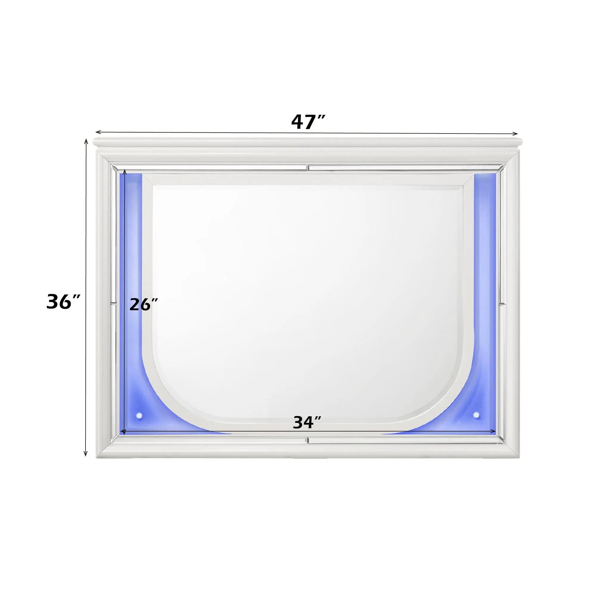 Tarian - Mirror With LED - White by HouseOfZazla