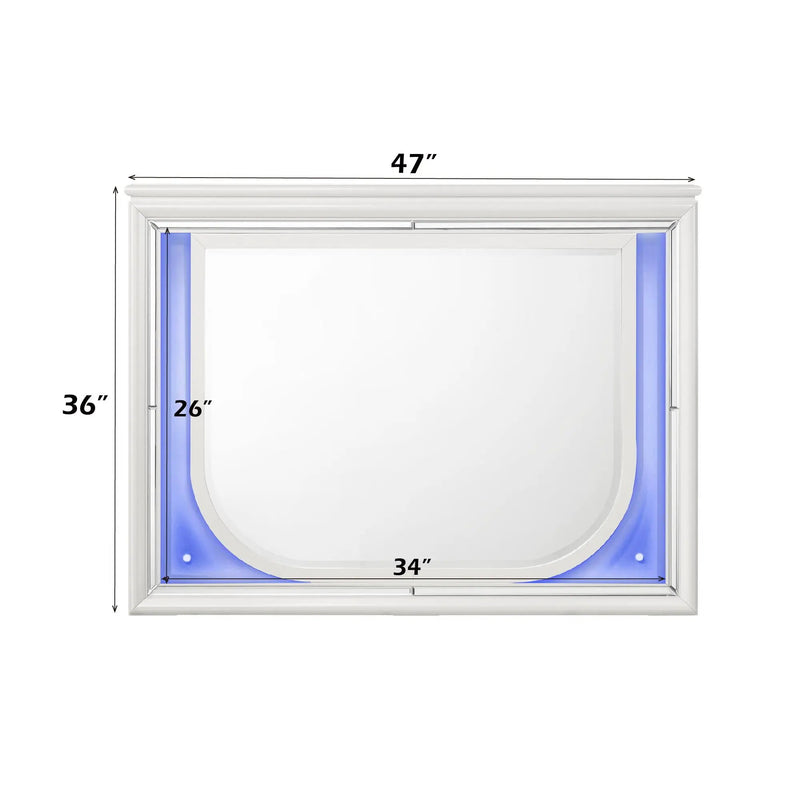 Tarian - Mirror With LED - White by Unique Piece Furniture